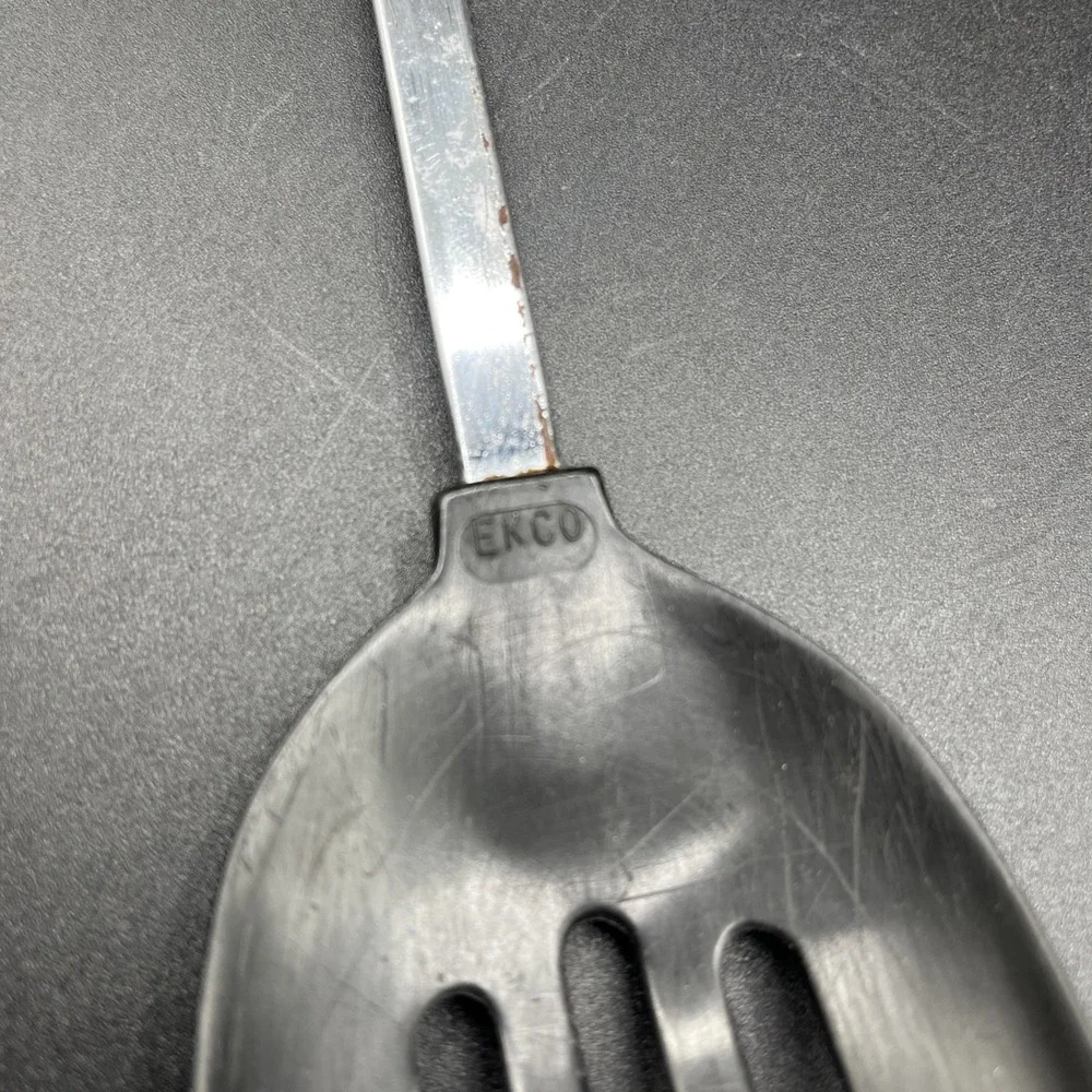 Vtg‎ EKCO Nylon Slotted Spoon Cooking Serving Black Heat Resistant 400° F 12